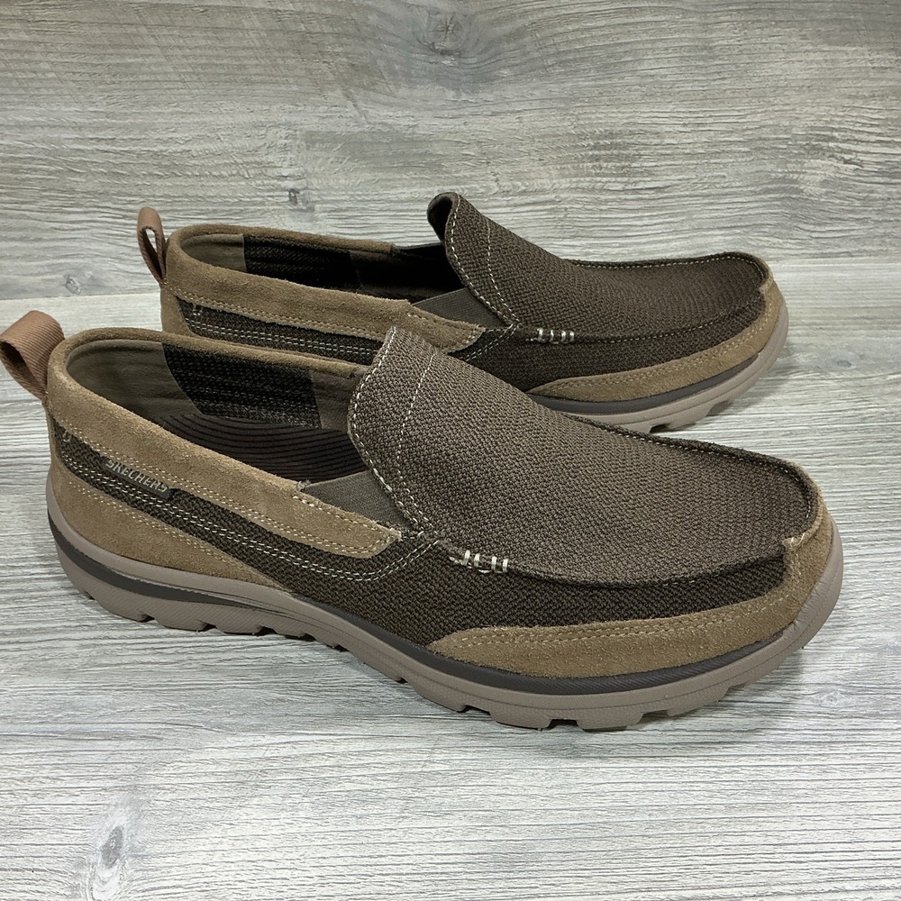 Skechers Relaxed Fit Superior Milford Slip On Leather Loafers 64365 Mens Size 11